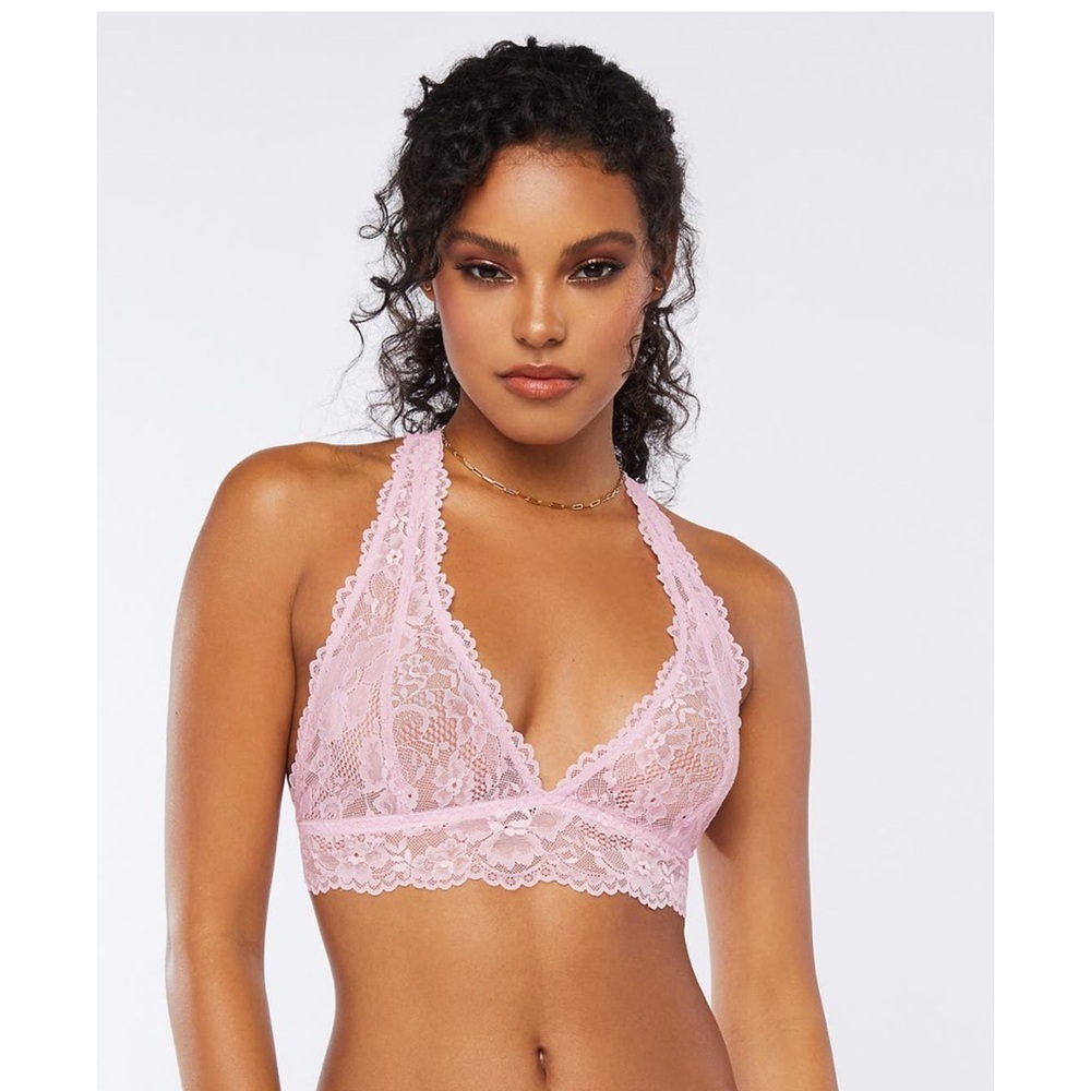 Savage X Fenty Unicorn Lavender Pink Floral Lace Racerback‎ Bralette